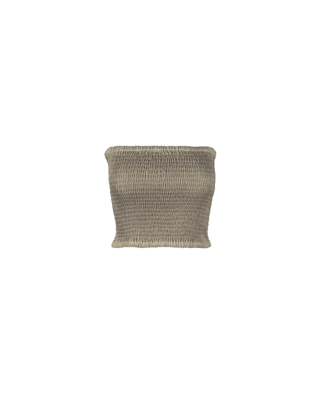 Shirred Cropped Tube Top in Camel - Paz Lifestyle 