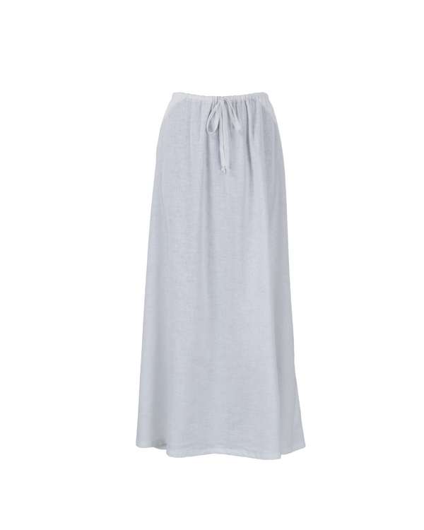 Elastic Drawstring Maxi Skirt in White - Paz Lifestyle 