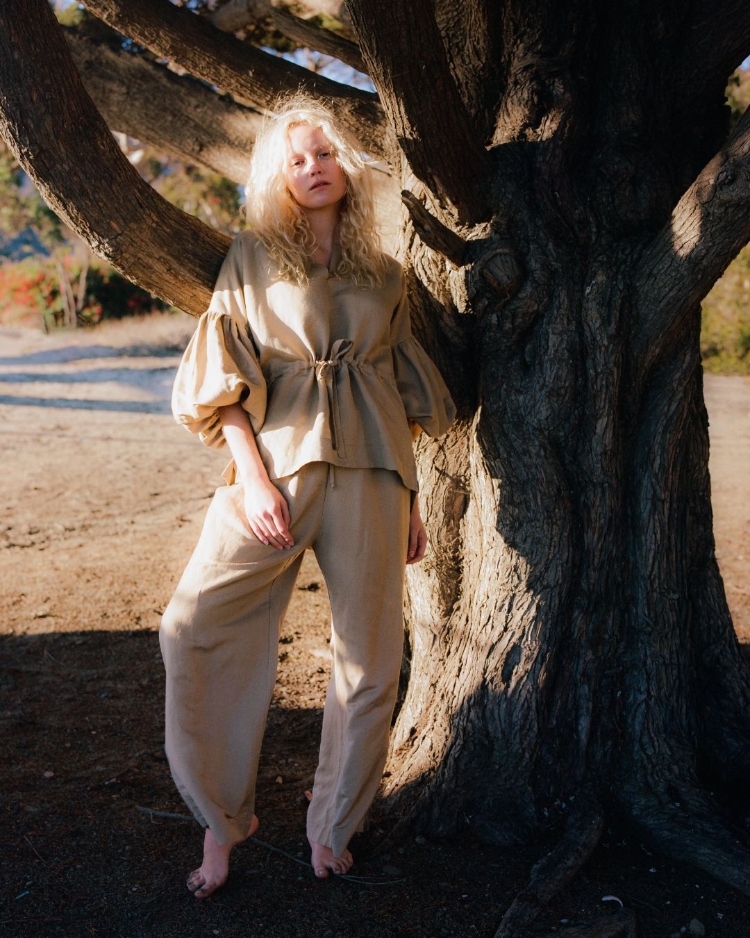 Kampot High Waisted Pant in Camel - Paz Lifestyle 