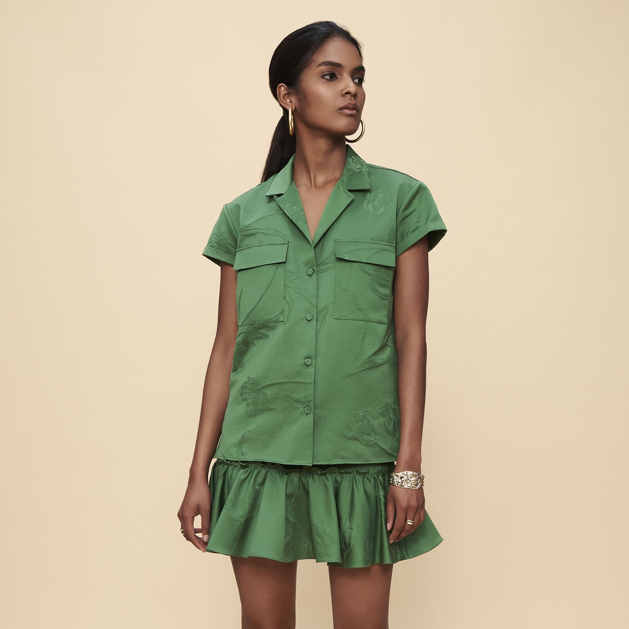 Cotton Tulip Jacquard Camp Top - Paz Lifestyle 
