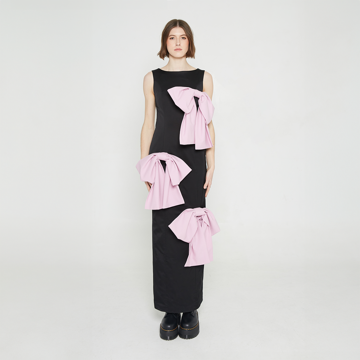 Maxi Pink Bow Evening Gown - Paz Lifestyle 