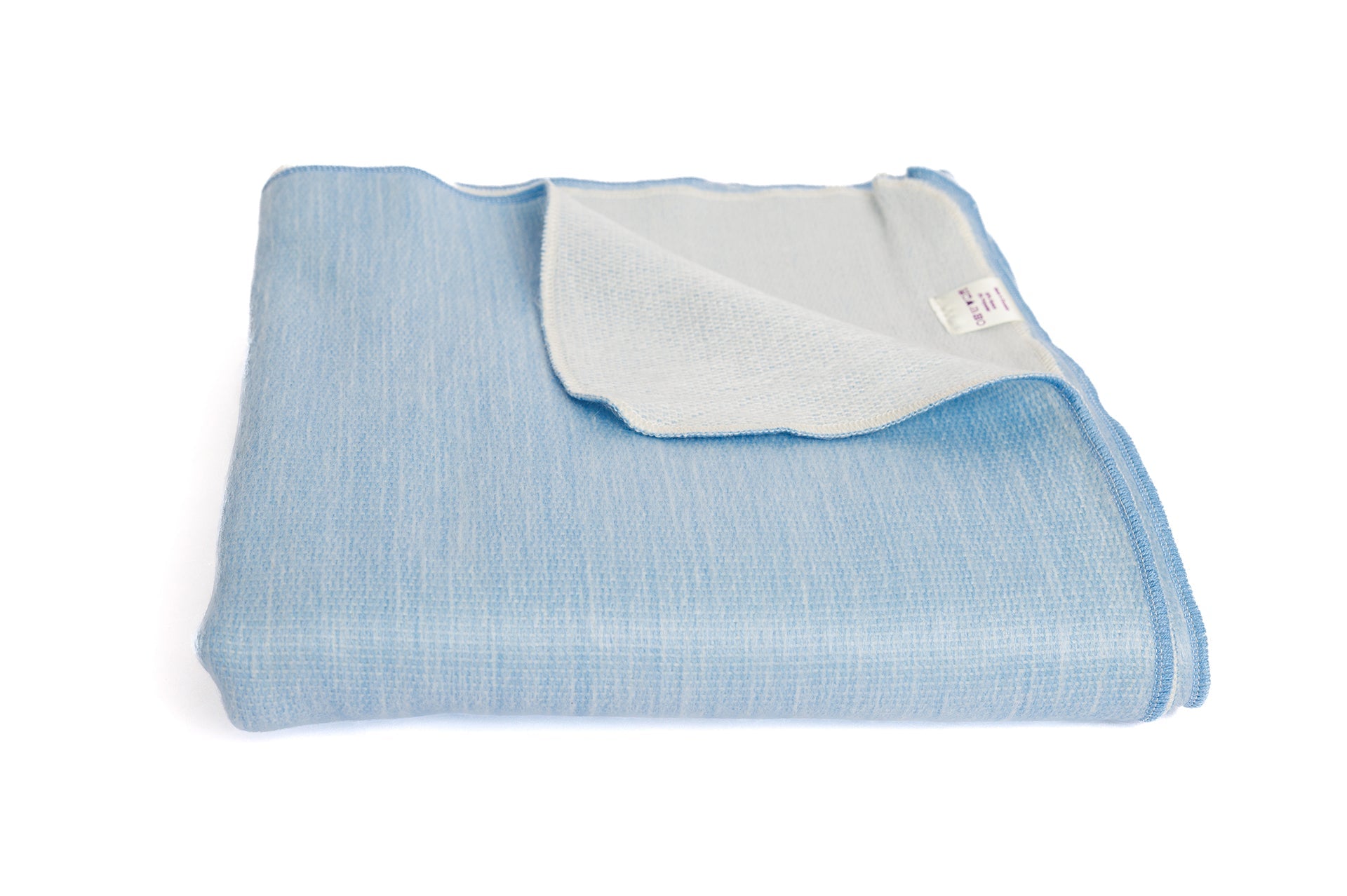 Kani Collection - Handwoven Reversible Alpaca Throw Blanket Powder Blue & White From Ecuador