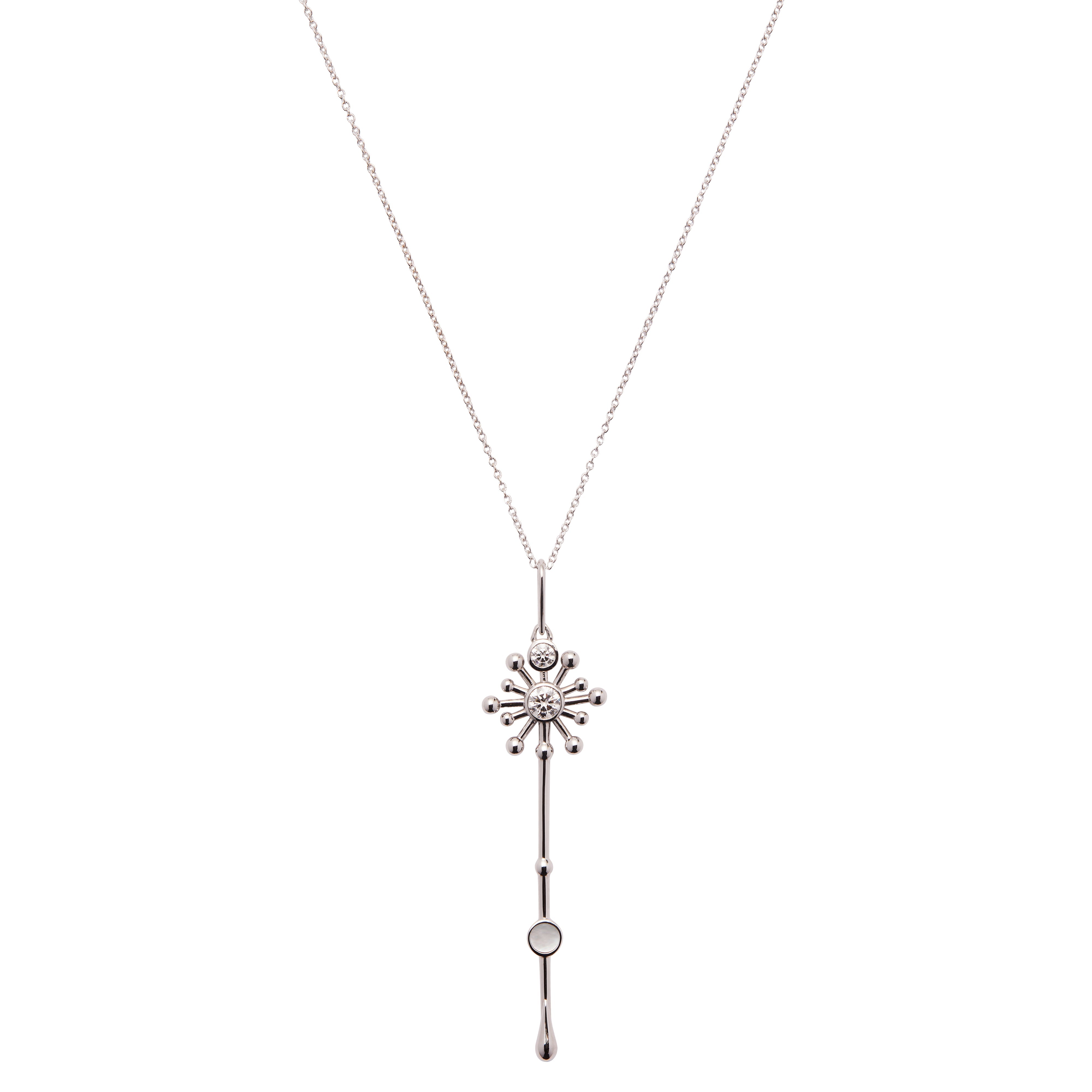 Light Wand Pendant in 18k White Gold - Paz Lifestyle 