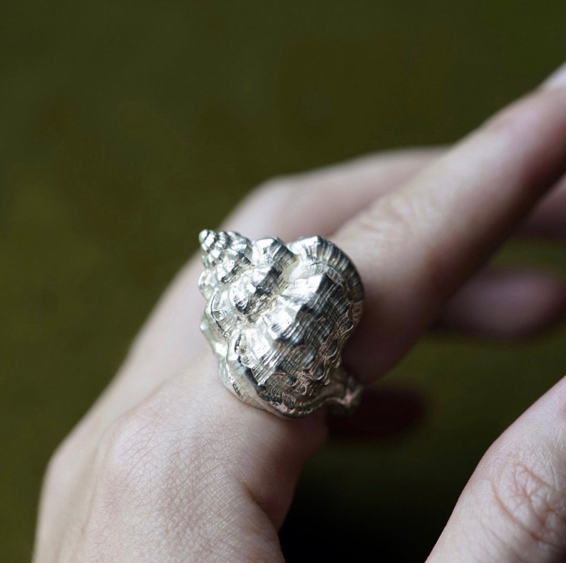 The sea Shell Ring molded from a sea shell - Paz Lifestyle 