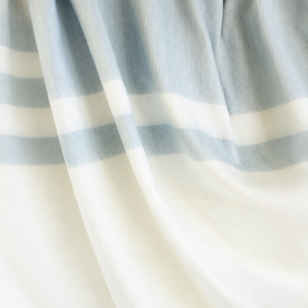 Handwoven Alpaca Throw Blanket | Glacier Gray & White | Kallpa Collection
