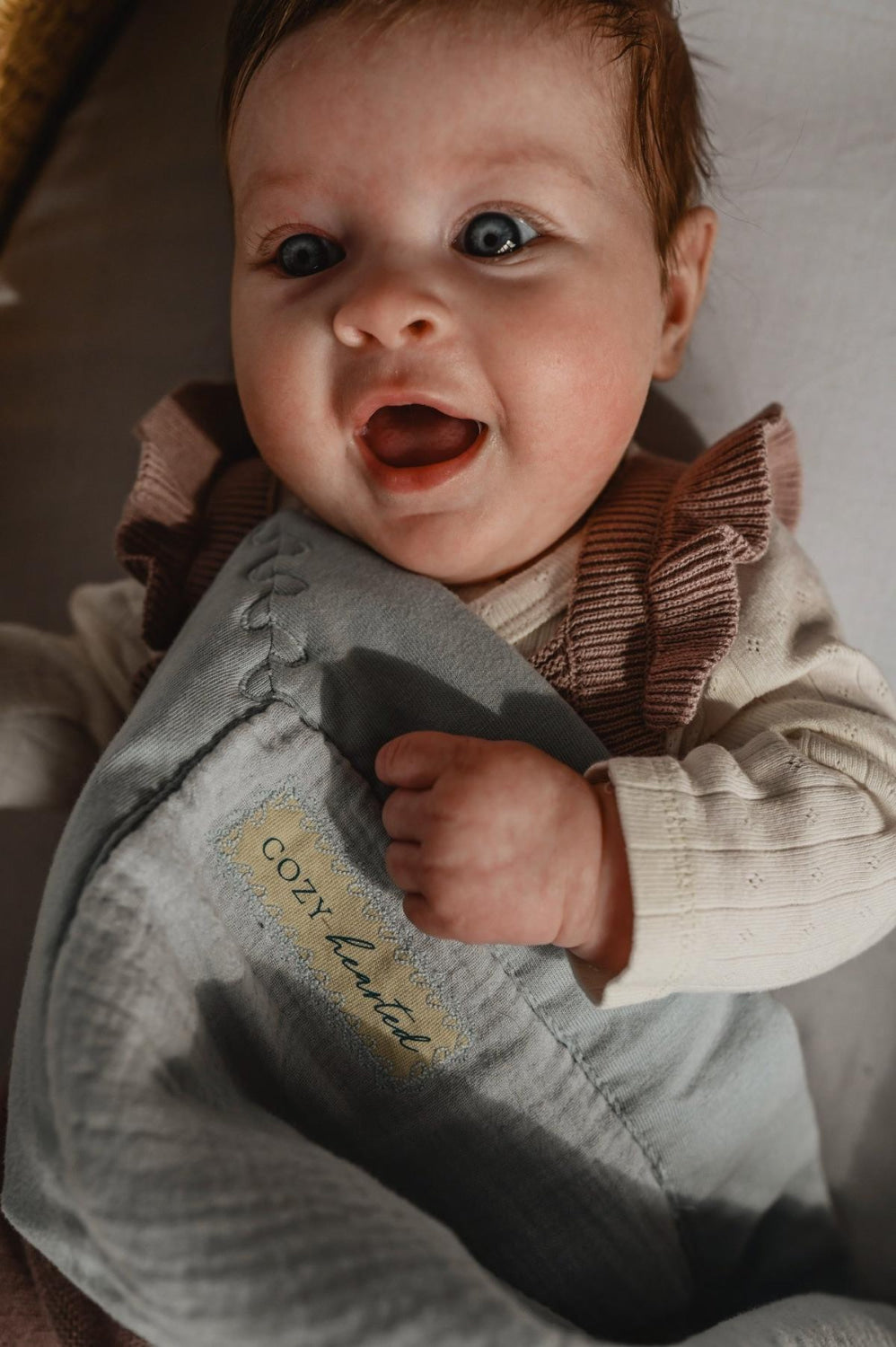 The Mini Cozy Lovey – Organic Baby Security Blanket Set - Baby Blue