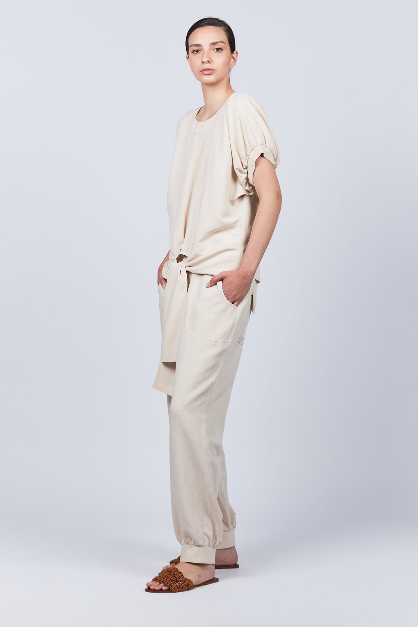 Zayla Pant | Ecru - Paz Lifestyle 