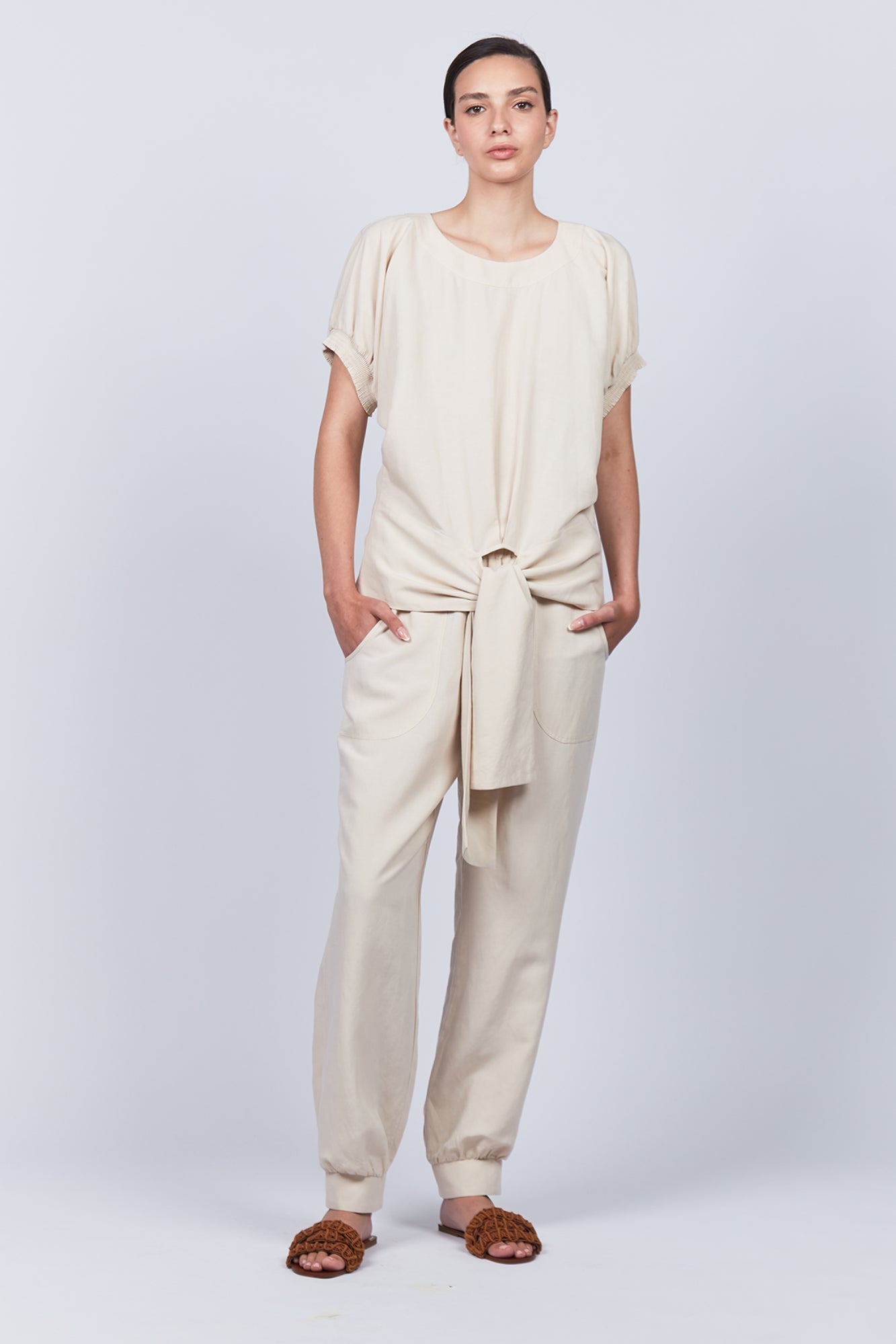 Zayla Pant | Ecru - Paz Lifestyle 