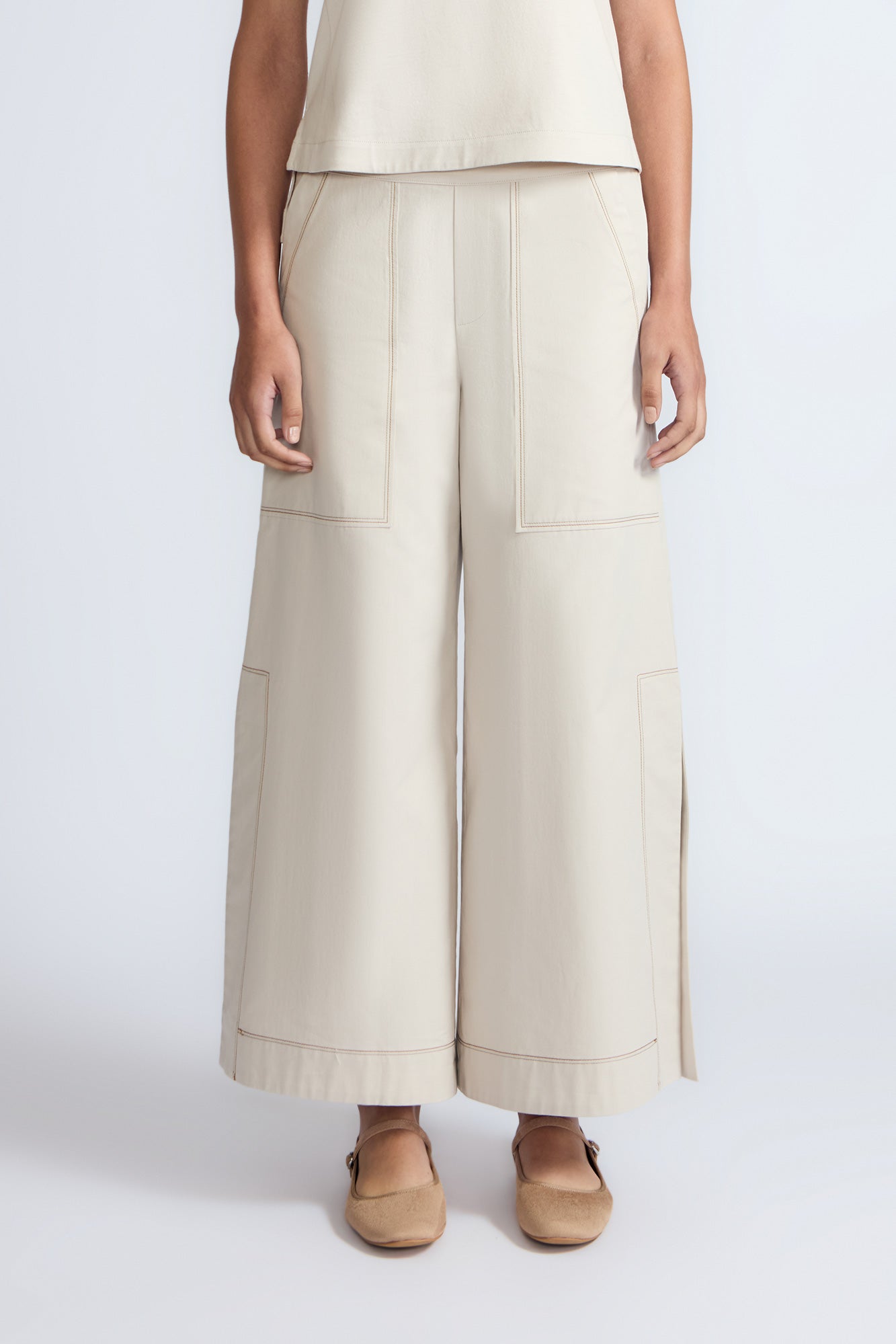 Zoe High-Rise Cotton Pants | Pristine - Paz Lifestyle 