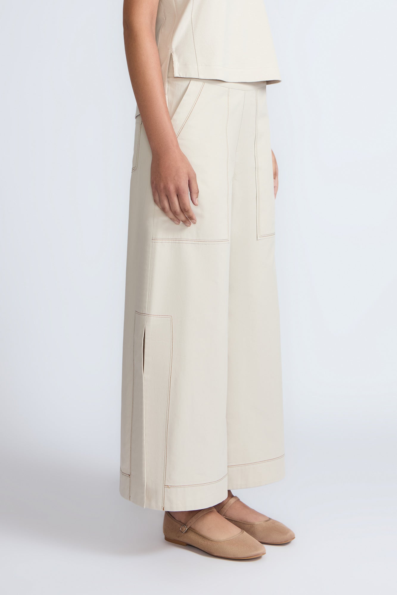 Zoe High-Rise Cotton Pants | Pristine - Paz Lifestyle 