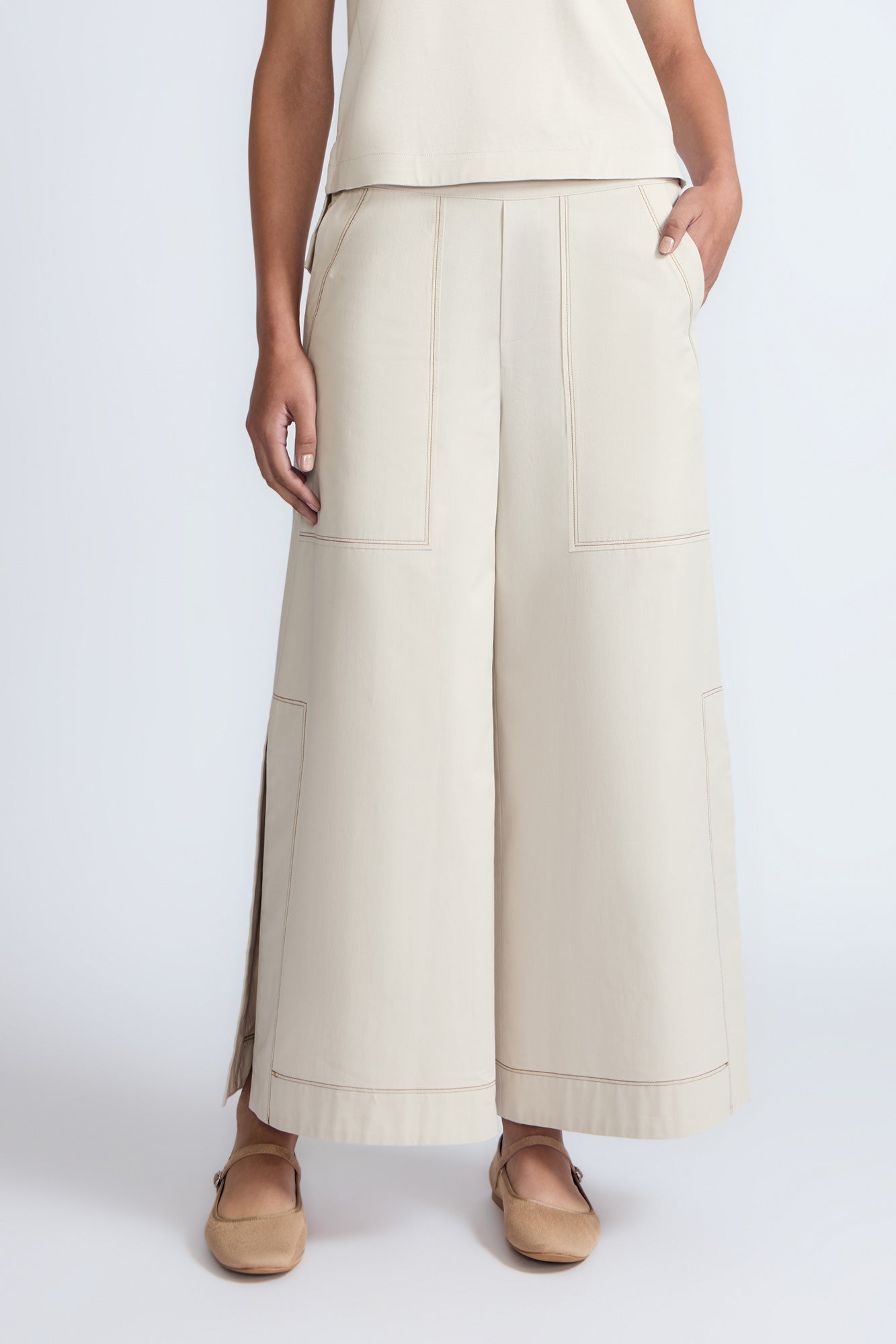 Zoe High-Rise Cotton Pants | Pristine - Paz Lifestyle 