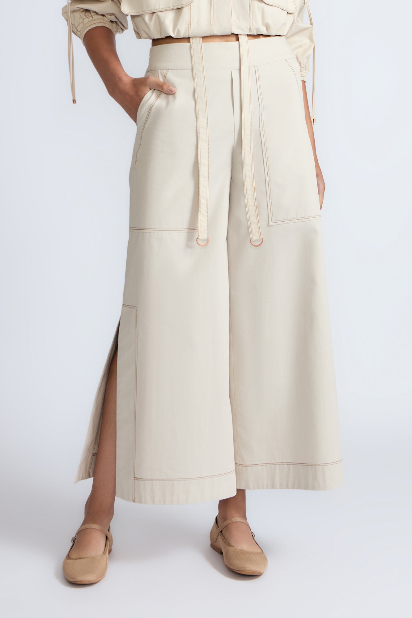 Zoe High-Rise Cotton Pants | Pristine - Paz Lifestyle 