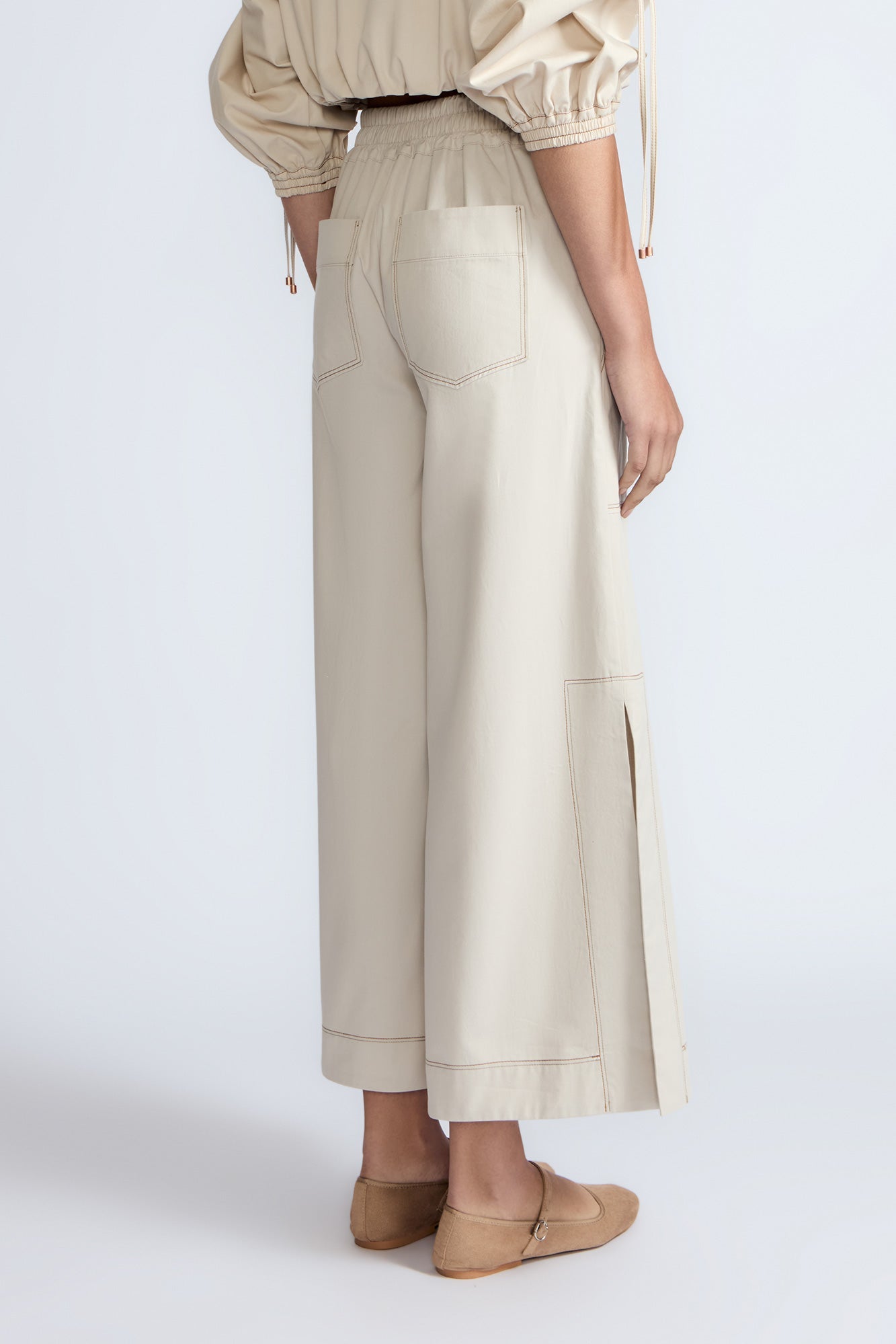 Zoe High-Rise Cotton Pants | Pristine - Paz Lifestyle 