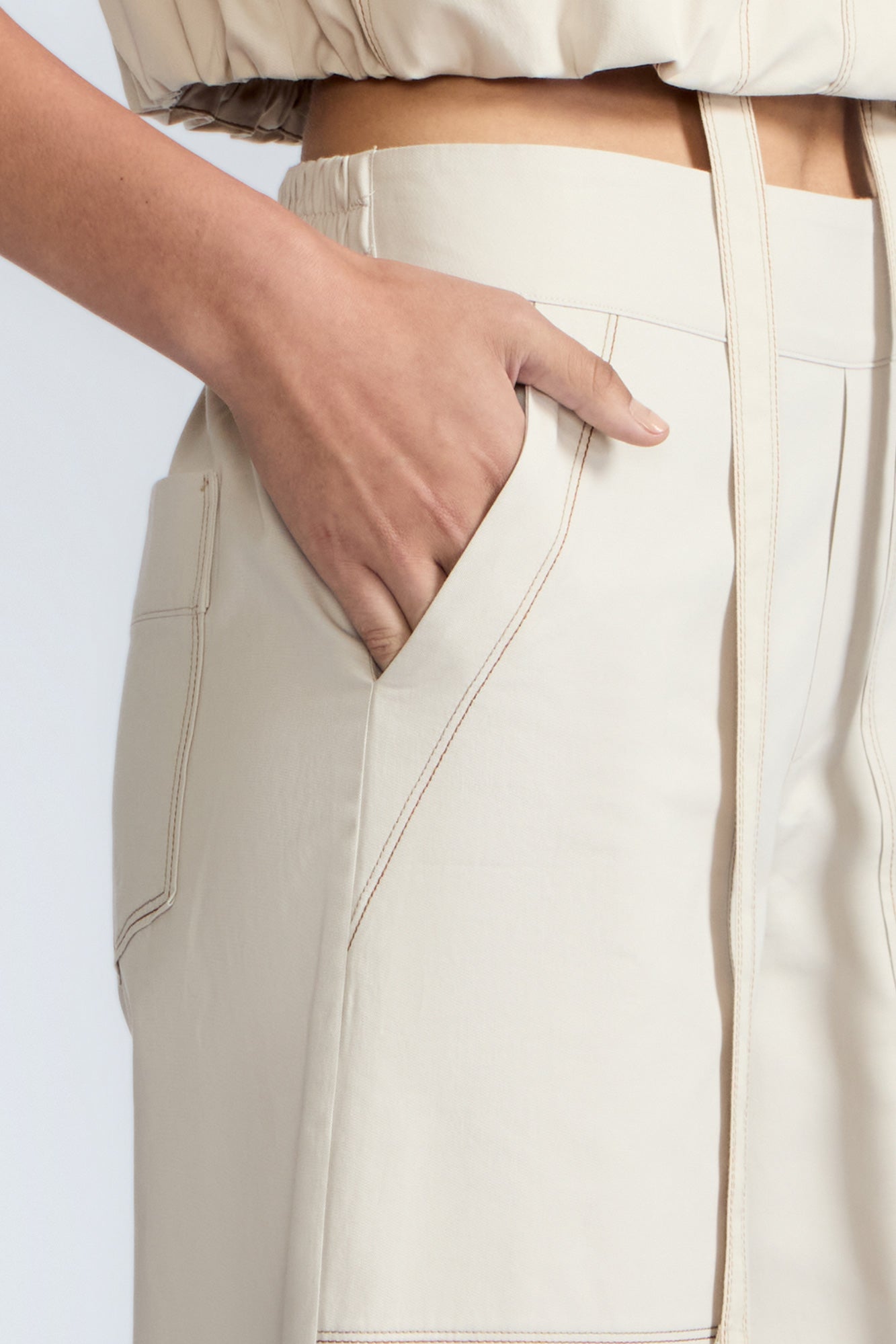 Zoe High-Rise Cotton Pants | Pristine - Paz Lifestyle 