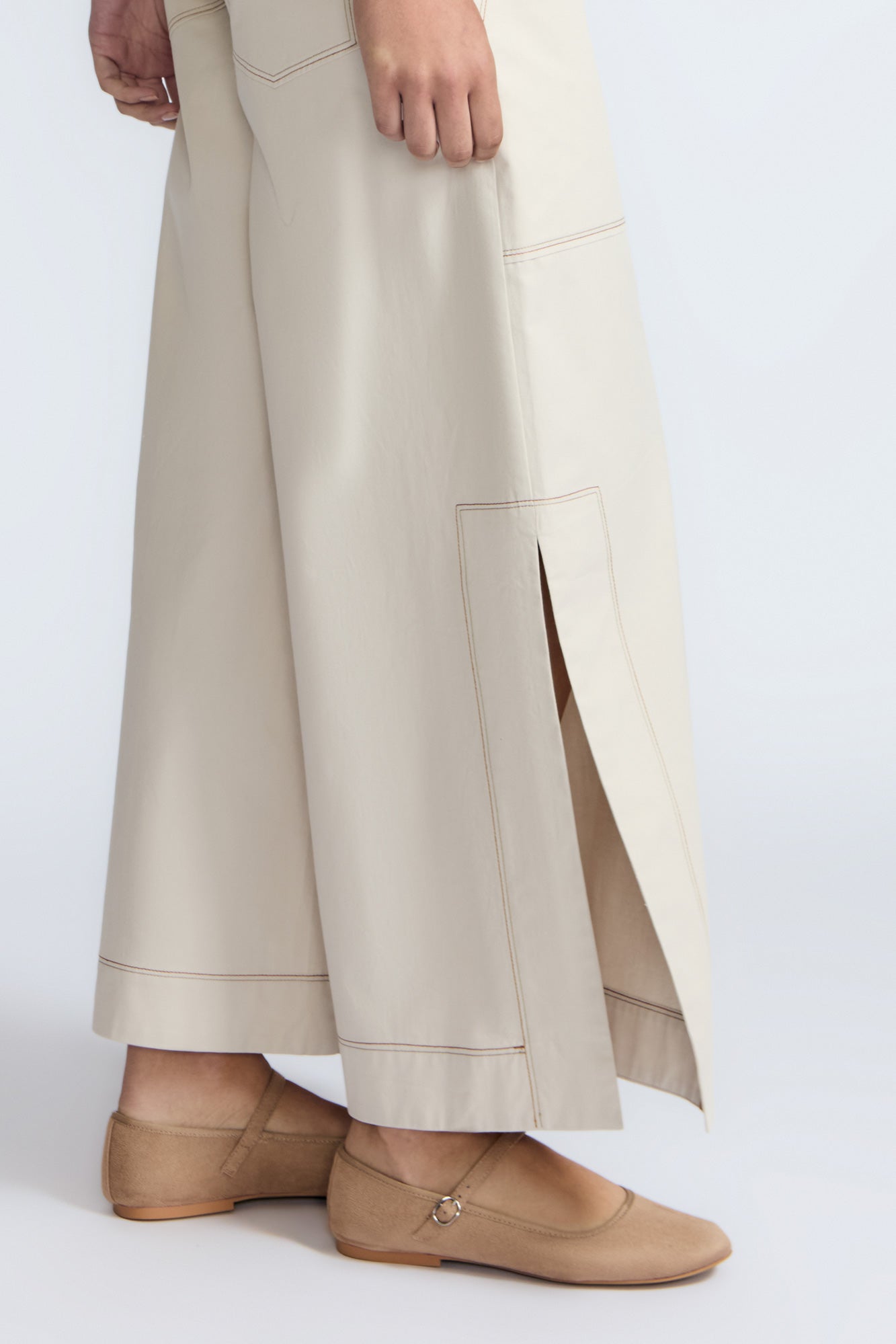 Zoe High-Rise Cotton Pants | Pristine - Paz Lifestyle 