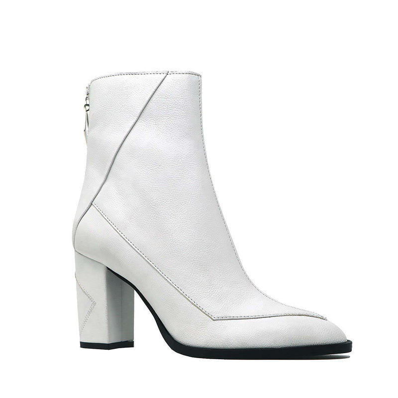 Sylven Almasi white vegan apple leather boots - sideshot