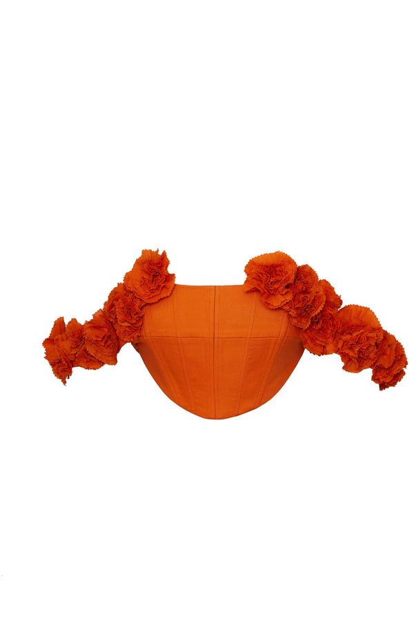 Orange Carnations Corset - PAZLIFESTYLE