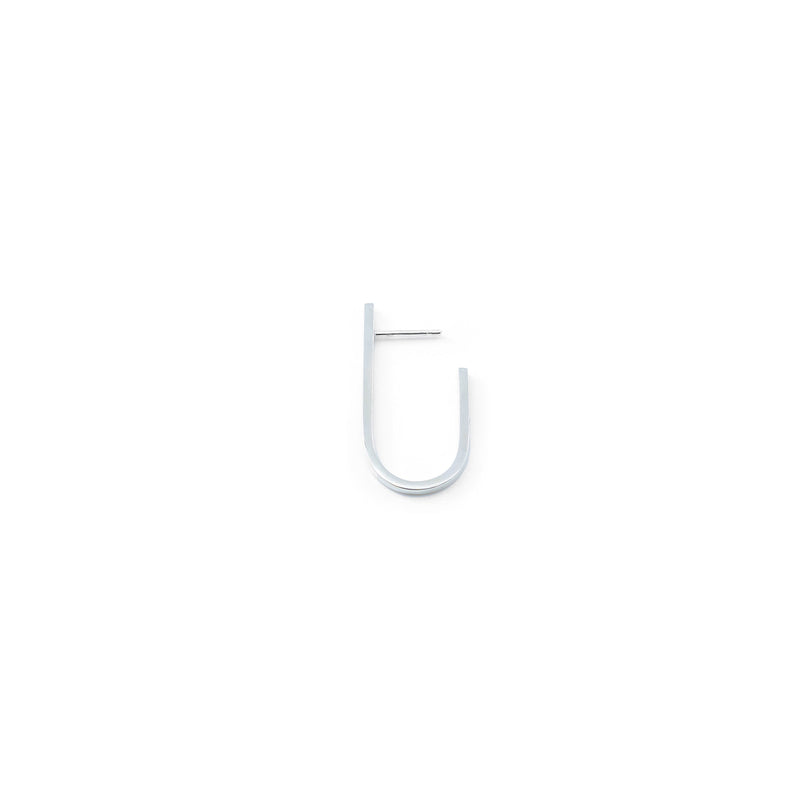 Horseshoe Hoop Earrings in Silver