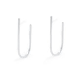 Horseshoe Hoop Earrings in Silver