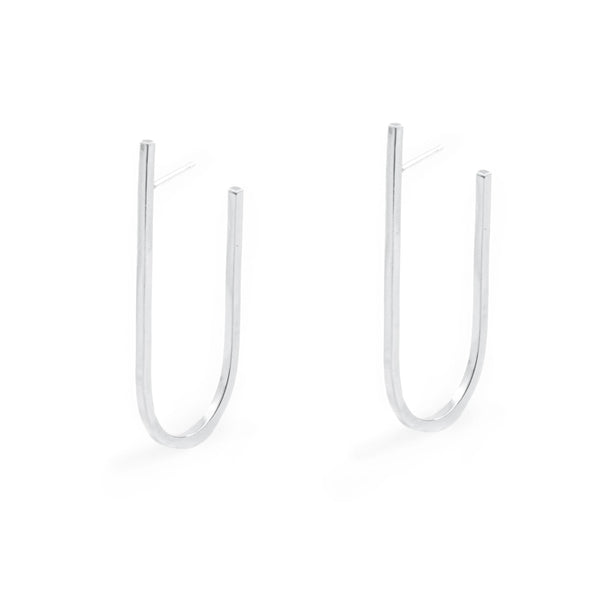 Horseshoe Hoop Earrings in Silver