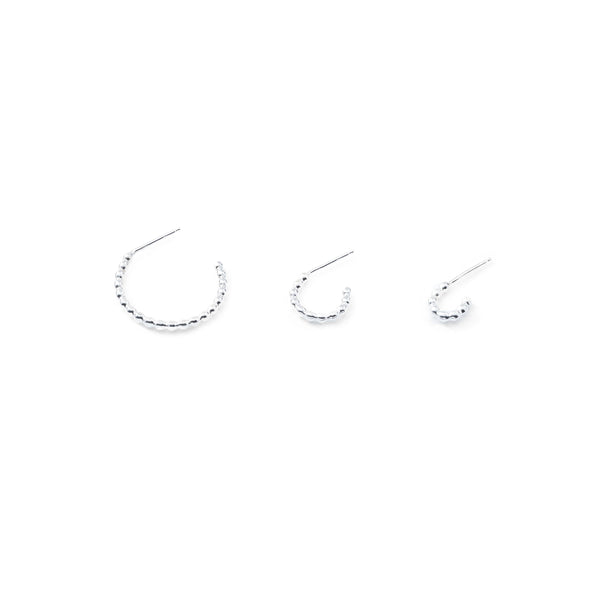 Ball Hoop Earrings in Silver