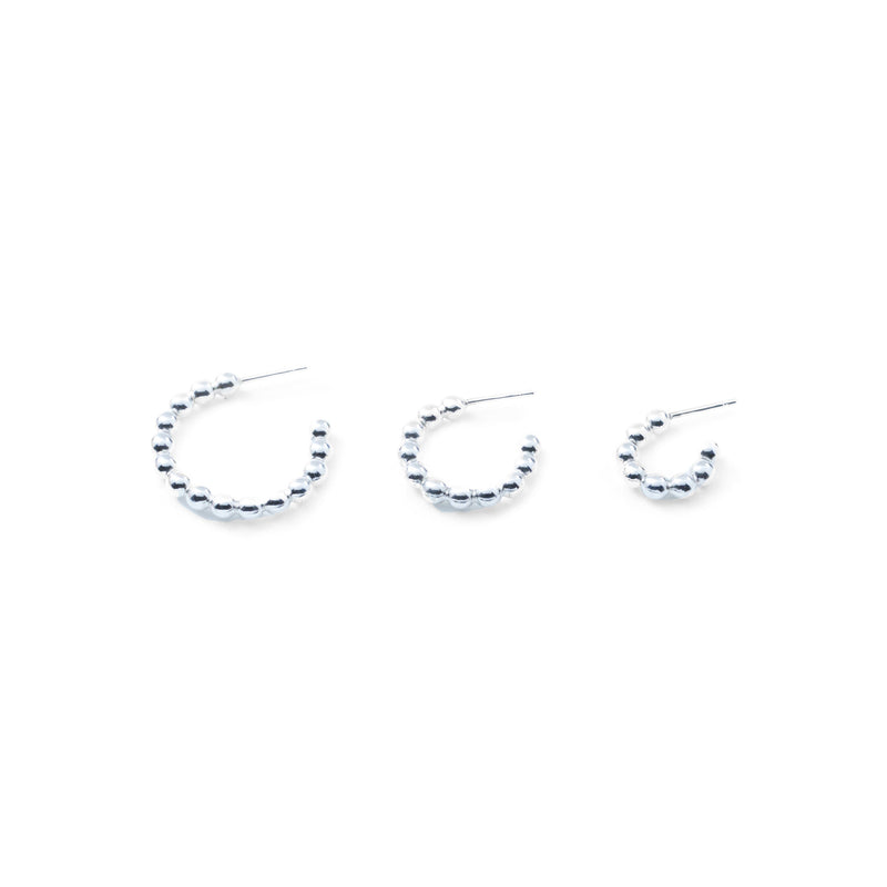 Thick Ball Hoop Earrings in Silver - PAZLIFESTYLE