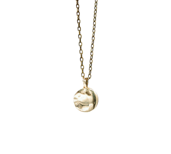 Hammered Circle Charm Necklace - PAZLIFESTYLE