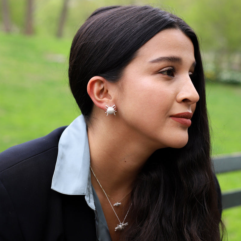Medium Beetle Silver Earrings Earrings d'Franciscojewelry 